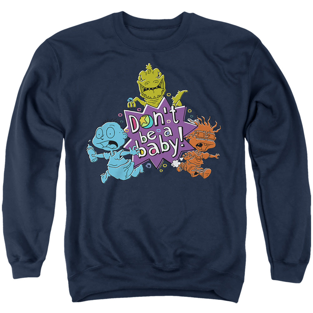 Rugrats Babies Run For The Hills Mens Crewneck Sweatshirt Navy Officially Licensed