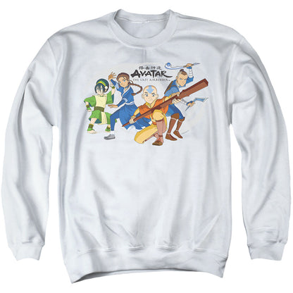 Avatar The Last Airbender Avatars Group Mens Crewneck Sweatshirt White