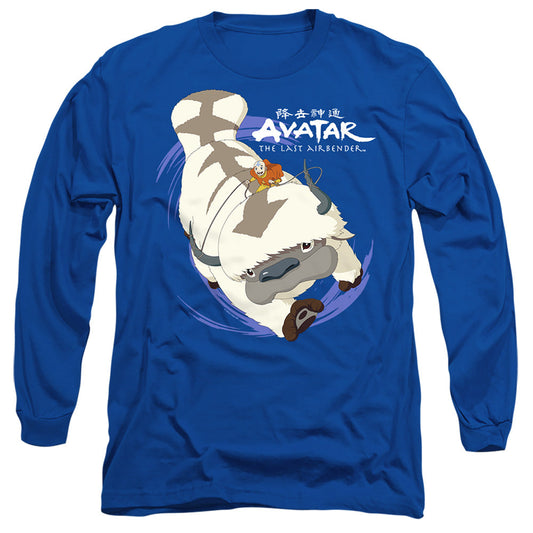 Avatar The Last Airbender Appa In Flight Mens Long Sleeve Shirt Royal Officially Licensed