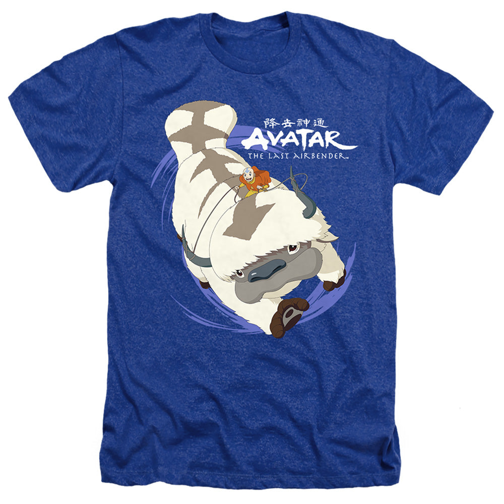 Avatar The Last Airbender Appa In Flight Heather Mens T Shirt Royal Blue Officially Licensed