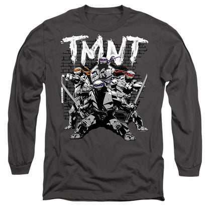 Tmnt Tmnt Team Mens Long Sleeve Shirt Charcoal Officially Licensed