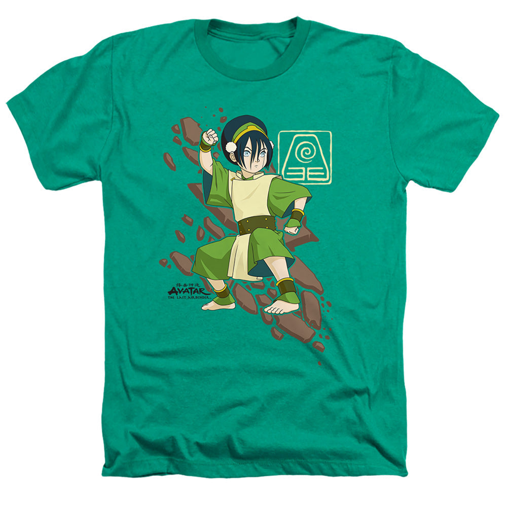 Avatar The Last Airbender Toph Rock Slide Heather Mens T Shirt Kelly Green Officially Licensed