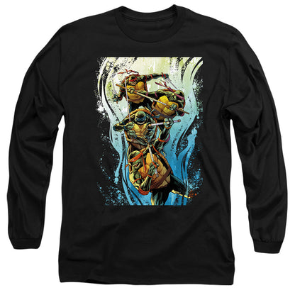 Tmnt Cool Rainbow Warriors Mens Long Sleeve Shirt Black Officially Licensed