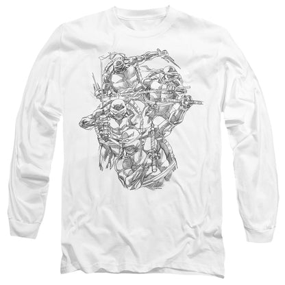 Tmnt Shinobis Mens Long Sleeve Shirt White Officially Licensed