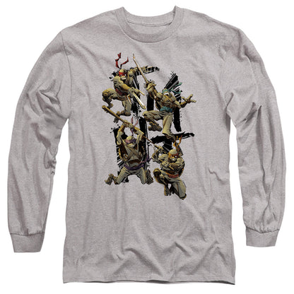 Tmnt Shinobi Mens Long Sleeve Shirt Athletic Heather Officially Licensed