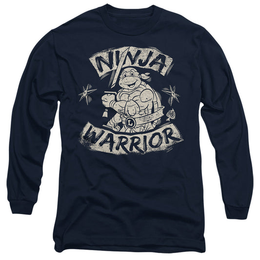 Tmnt Ninja Warrior Mens Long Sleeve Shirt Navy Officially Licensed