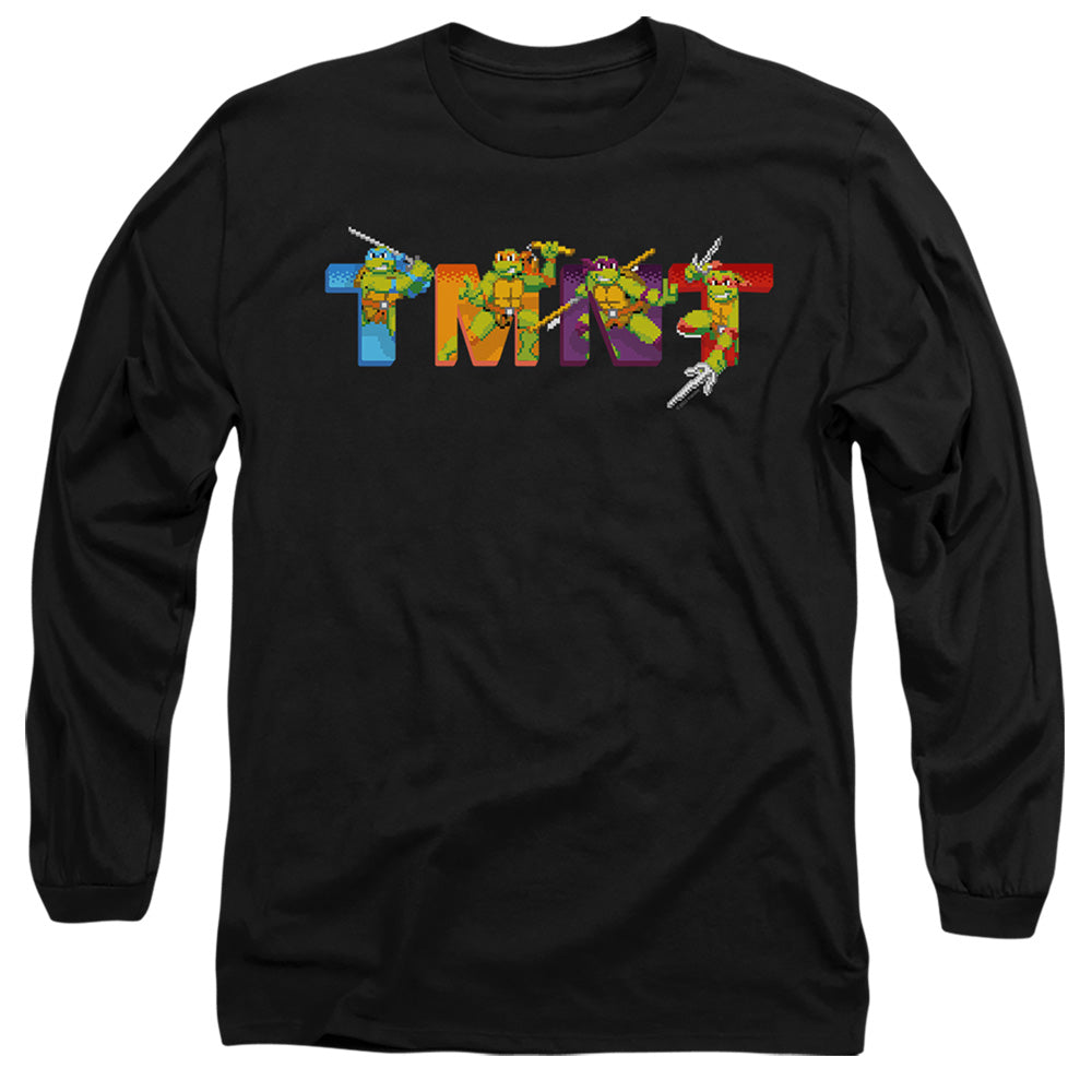 Tmnt Arcade Main Screen Mens Long Sleeve Shirt Black Officially Licensed