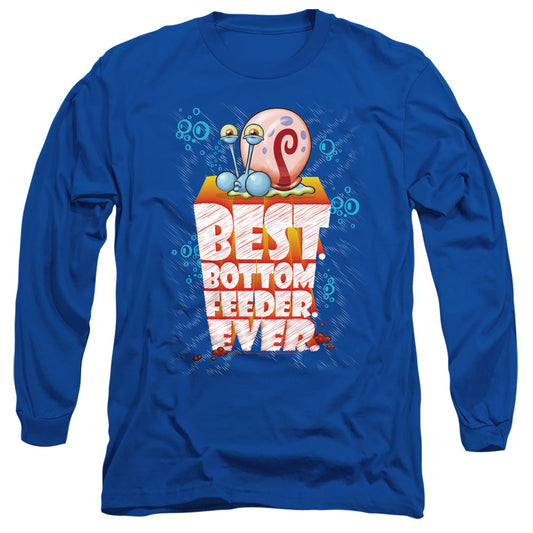 Spongebob Best. Bottom Feed. Ever. Mens Long Sleeve Shirt Royal Officially Licensed