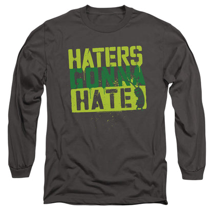 Spongebob Haters Gonna Hate Mens Long Sleeve Shirt Charcoal Officially Licensed