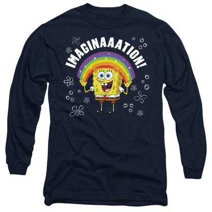 Spongebob Imagination Mens Long Sleeve Shirt Navy Officially Licensed