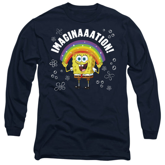 Spongebob Imagination Mens Long Sleeve Shirt Navy Officially Licensed