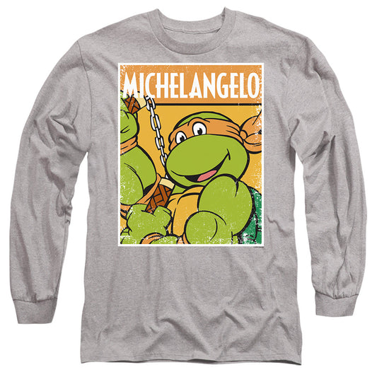 Tmnt Tmnt Mikey Mens Long Sleeve Shirt Athletic Heather Officially Licensed