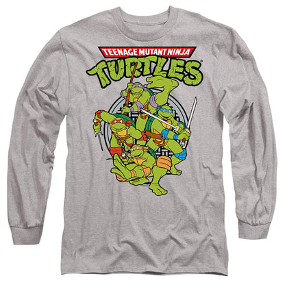 Tmnt Tmnt Group Mens Long Sleeve Shirt Athletic Heather Officially Licensed
