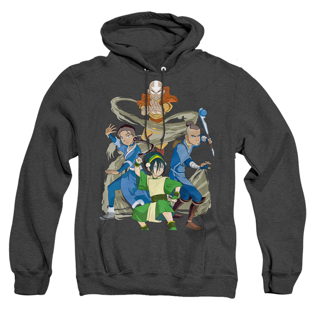 Avatar The Last Airbender Team Avatar Elements Mens Heather Hoodie Black Officially Licensed