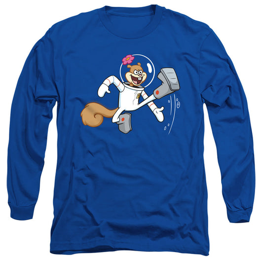 Spongebob Karate Sandy Mens Long Sleeve Shirt Royal Officially Licensed