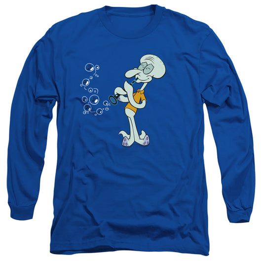 Spongebob Squidward’S Clarinet Mens Long Sleeve Shirt Royal Officially Licensed