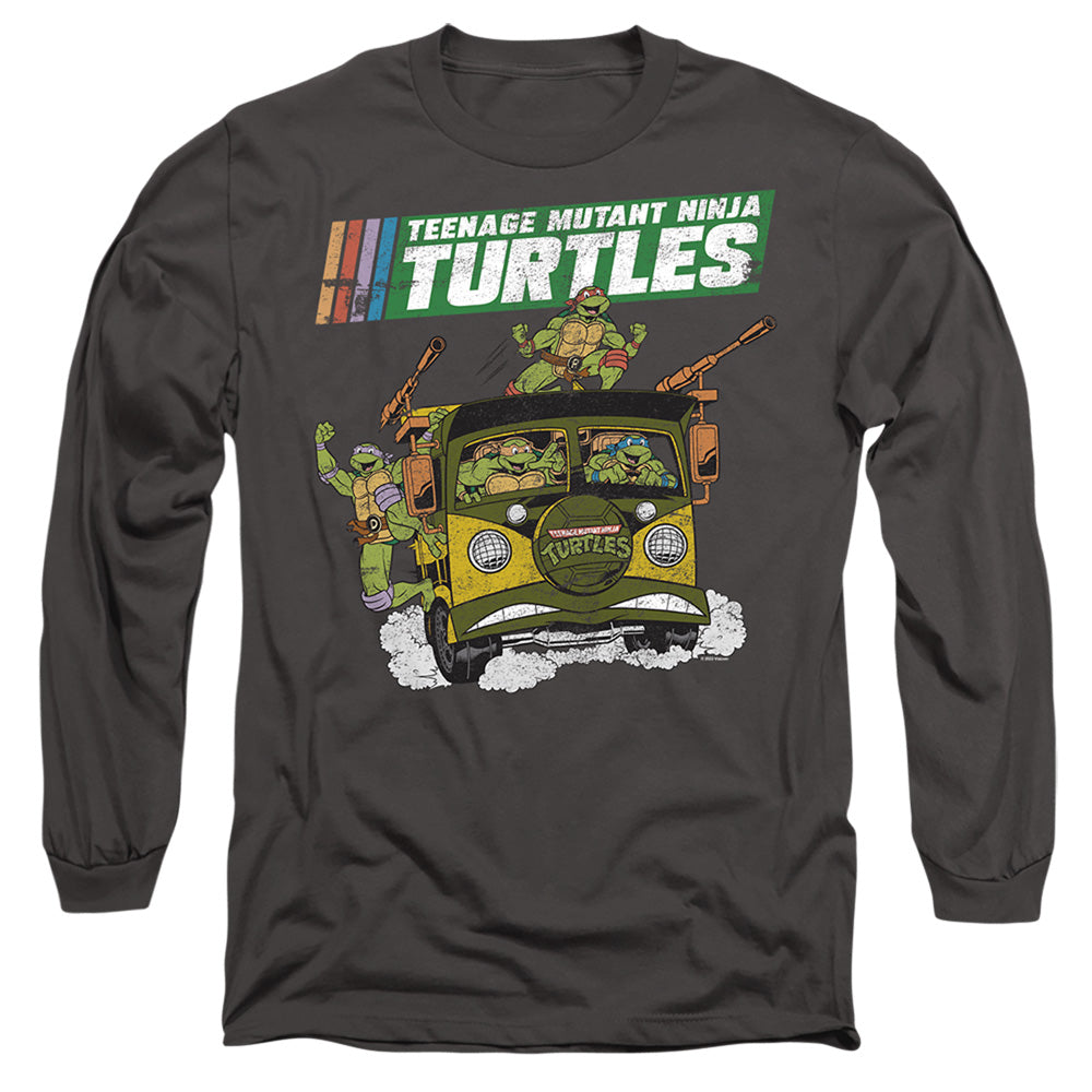 Tmnt Tmnt Van Mens Long Sleeve Shirt Charcoal Officially Licensed