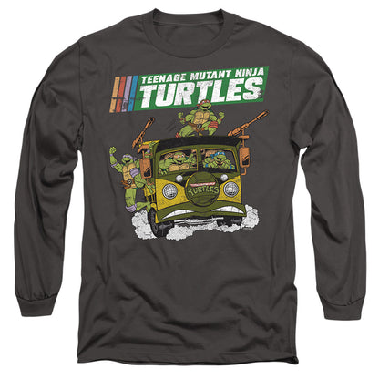 Tmnt Tmnt Van Mens Long Sleeve Shirt Charcoal Officially Licensed