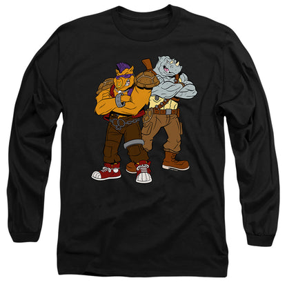 Tmnt Bebop And Rocksteady Mens Long Sleeve Shirt Black Officially Licensed