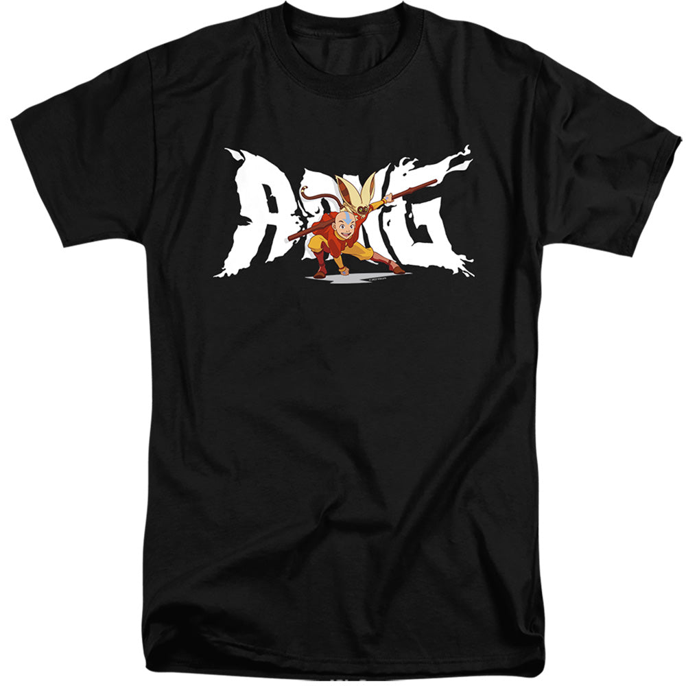Avatar The Last Airbender Aang And Momo Mens Tall T Shirt Black Officially Licensed