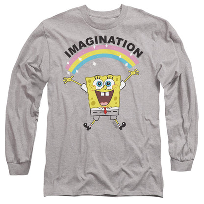 Spongebob Simple Imagination Mens Long Sleeve Shirt Athletic Heather Officially Licensed