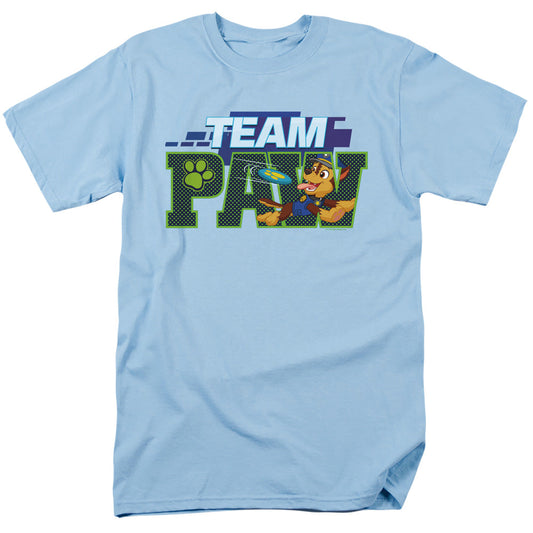 Paw Patrol Team Paw Chase Mens T Shirt Light Blue Officially Licensed