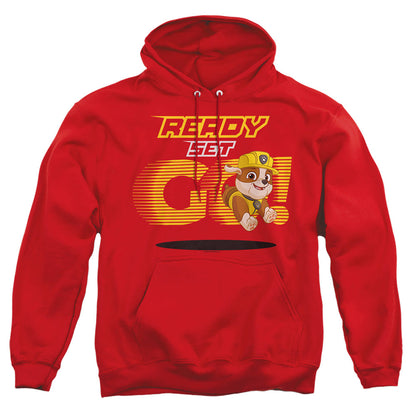 Paw Patrol Ready Set Go! Rubble Mens Hoodie Red Officially Licensed