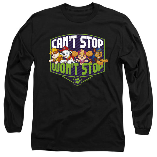 Paw Patrol Can'T Stop Won'T Stop Mens Long Sleeve Shirt Black Officially Licensed