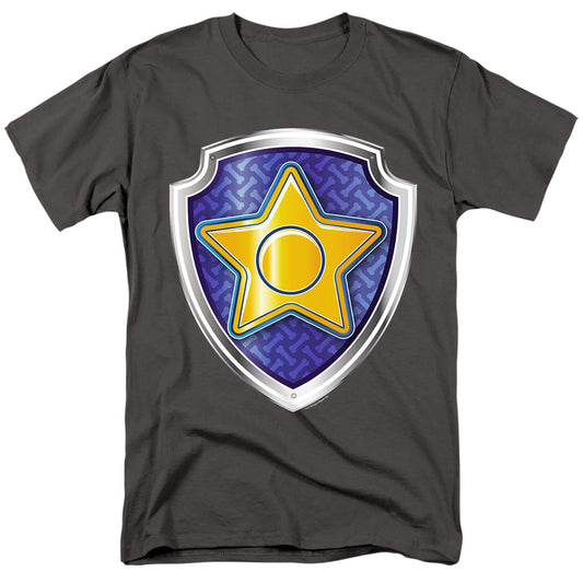 Paw Patrol Chase Badge Mens T Shirt Charcoal Officially Licensed