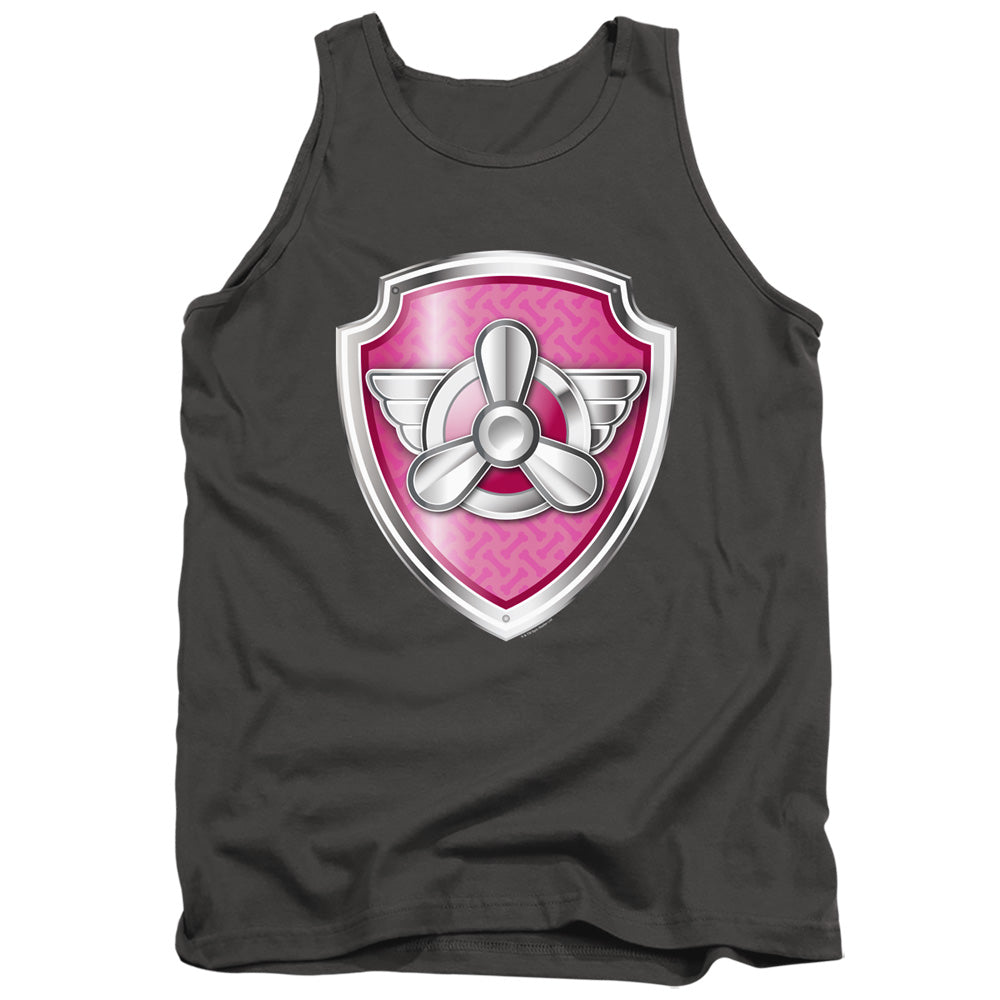 Paw Patrol Skye Badge Mens Tank Top Shirt Charcoal Officially Licensed