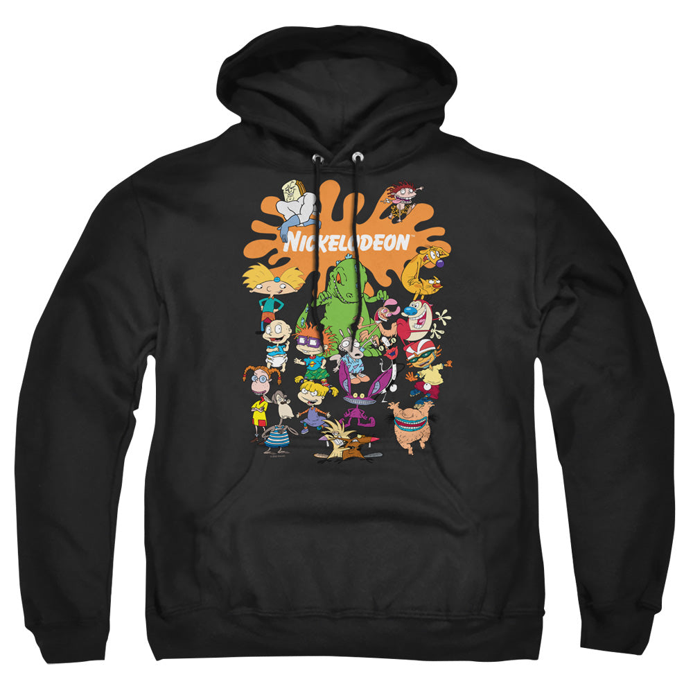 Nickelodeon Brand Nick Splat Group Mens Hoodie Black Officially Licensed