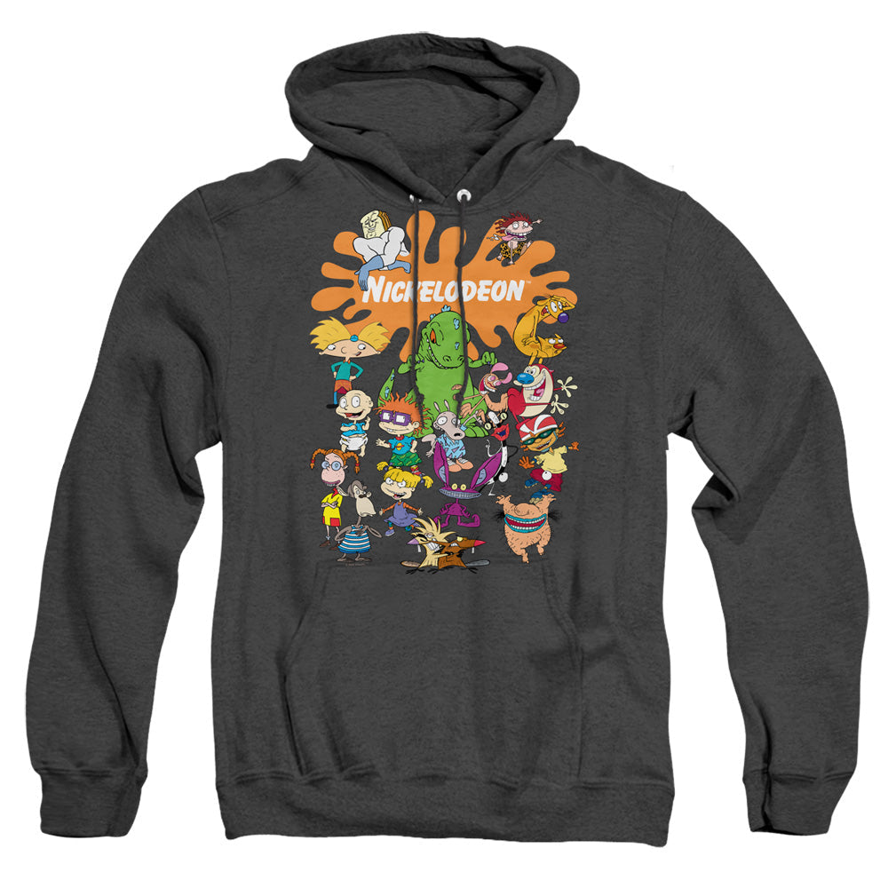 Nickelodeon Brand Nick Splat Group Mens Heather Hoodie Black Officially Licensed