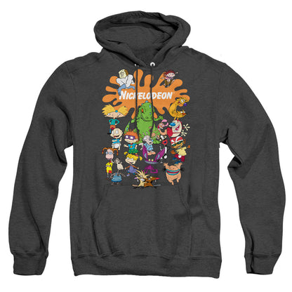 Nickelodeon Brand Nick Splat Group Mens Heather Hoodie Black Officially Licensed