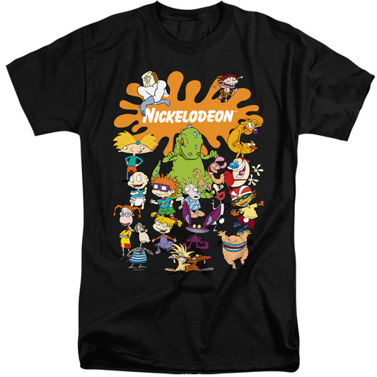 Nickelodeon Brand Nick Splat Group Mens Tall T Shirt Black Officially Licensed