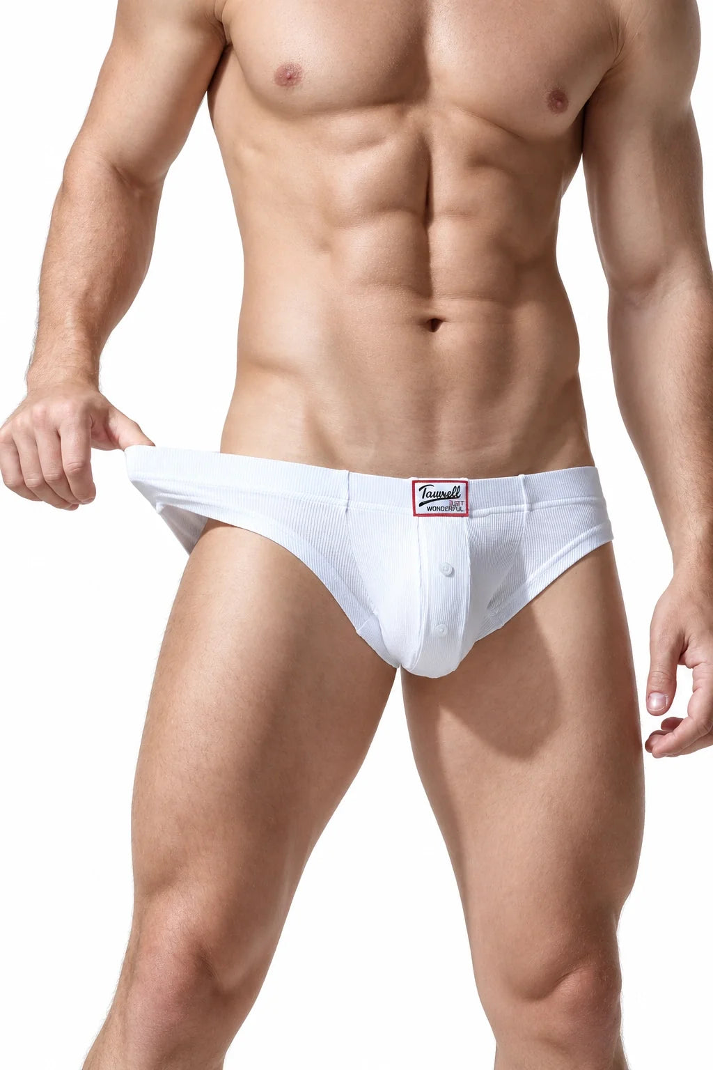 Men's Ribbed Briefs - Breathable  Solid Color Underwear