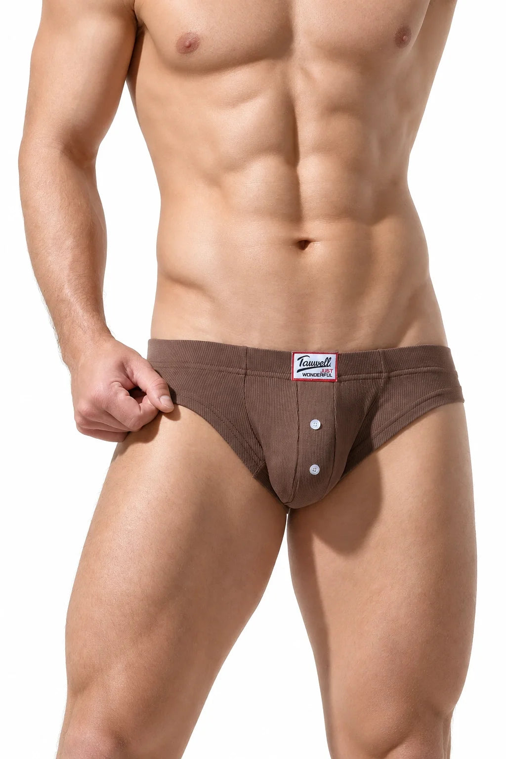 Men's Ribbed Briefs - Breathable  Solid Color Underwear