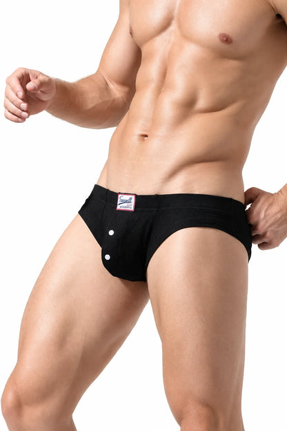 Men's Ribbed Briefs - Breathable  Solid Color Underwear