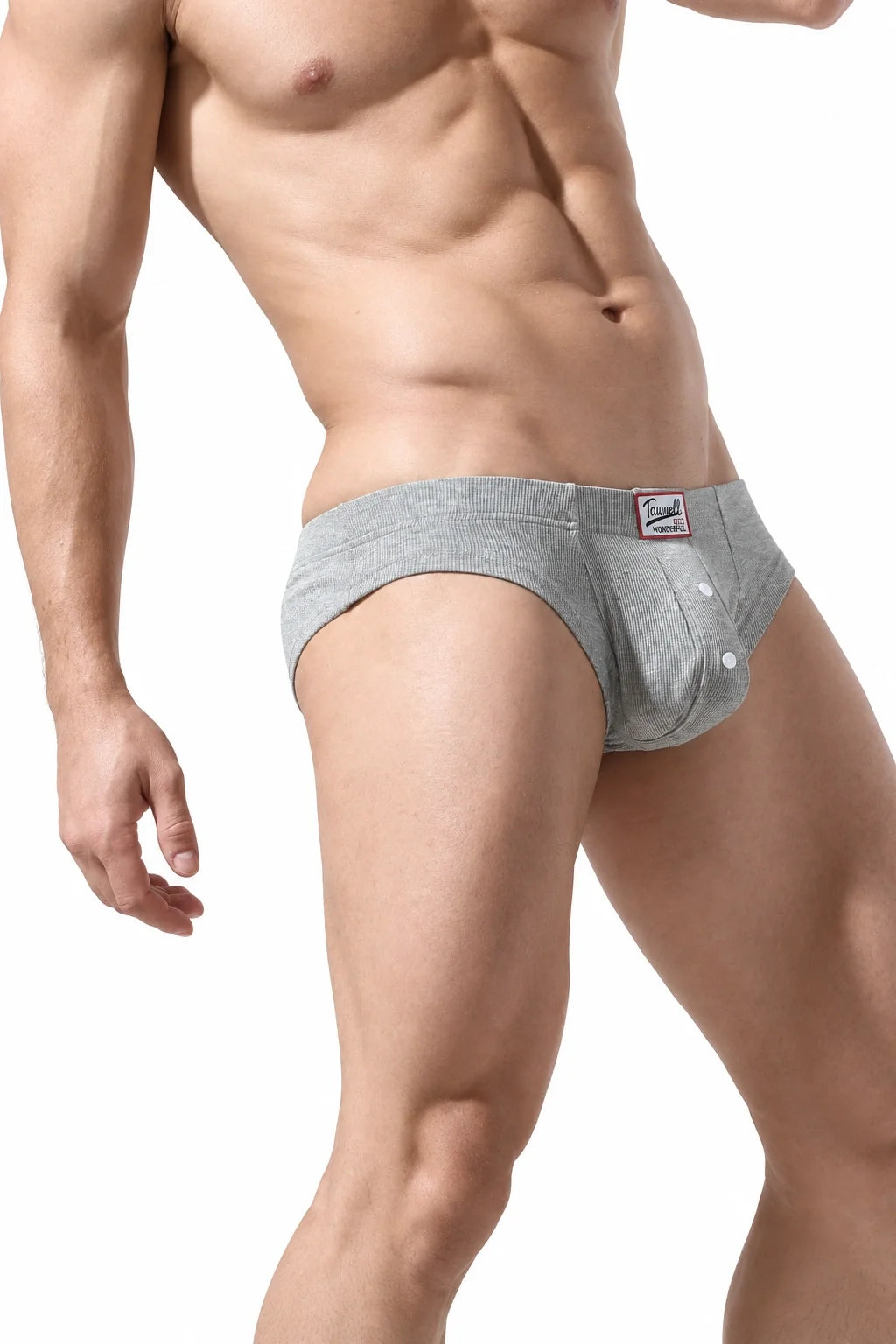 Men's Ribbed Briefs - Breathable  Solid Color Underwear