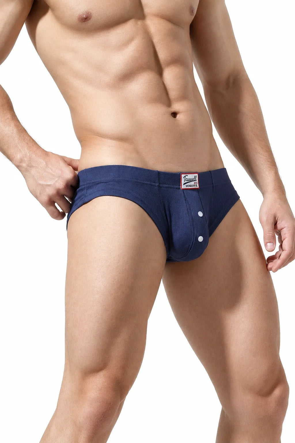 Men's Ribbed Briefs - Breathable  Solid Color Underwear