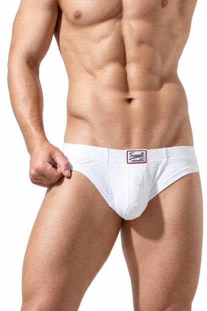 Men's Ribbed Briefs - Breathable  Solid Color Underwear