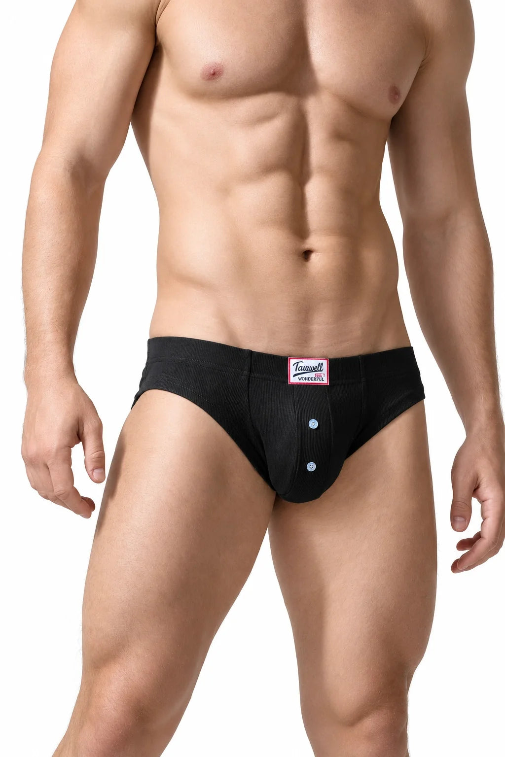 Men's Ribbed Briefs - Breathable  Solid Color Underwear