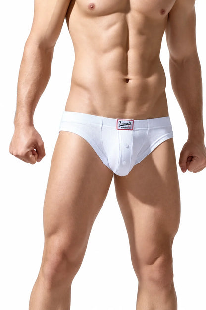 Men's Ribbed Briefs - Breathable  Solid Color Underwear