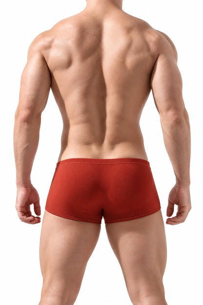 Men’s Cotton Boxer Briefs – Solid Color, Minimalist Style