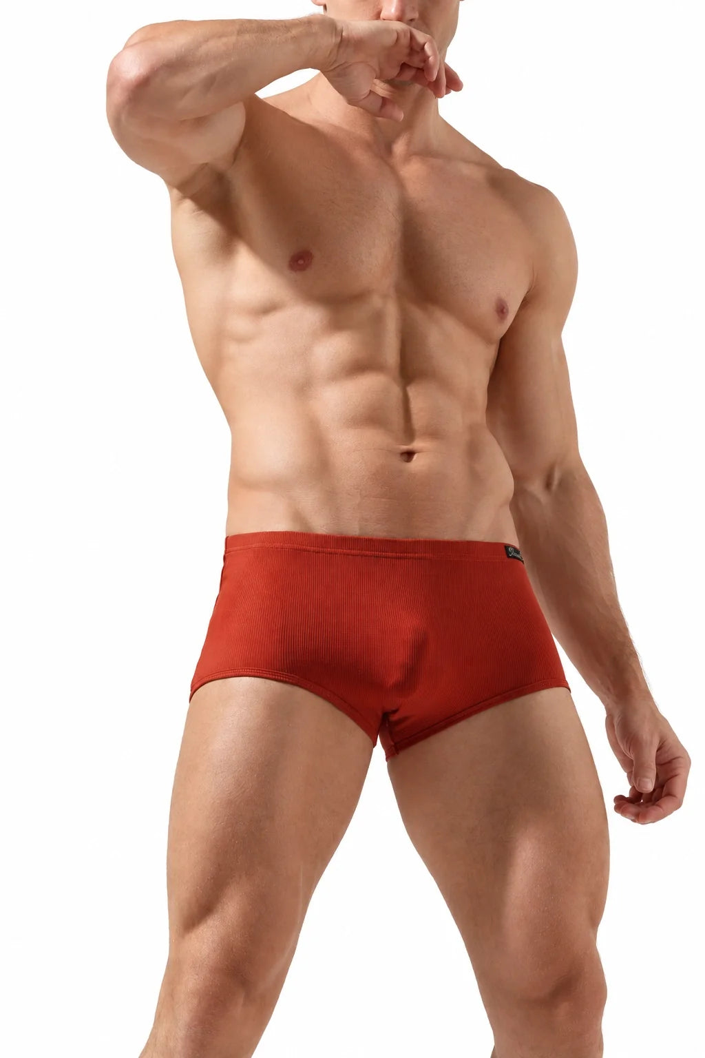 Men’s Cotton Boxer Briefs – Solid Color, Minimalist Style