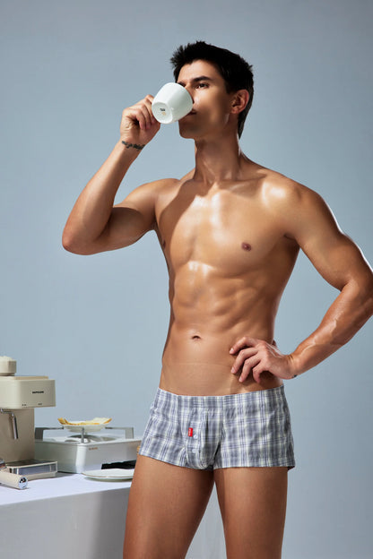 Men’s Cotton Plaid Boxer Shorts