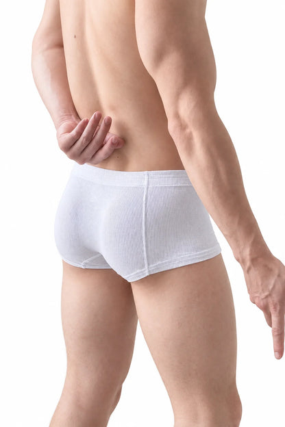 Men's Ribbed Boxer Briefs - Breathable  Solid Color Underwear