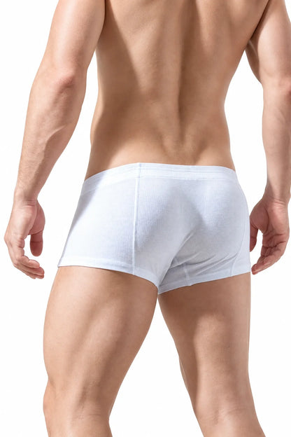Men's Ribbed Boxer Briefs - Breathable  Solid Color Underwear