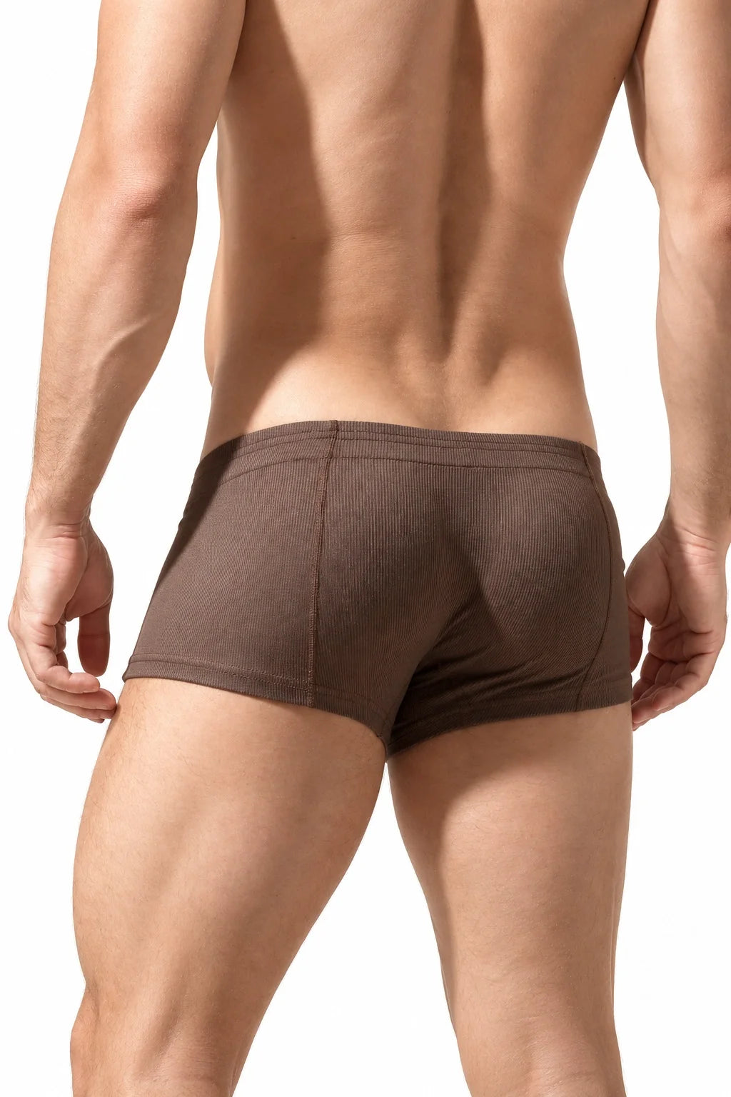 Men's Ribbed Boxer Briefs - Breathable  Solid Color Underwear