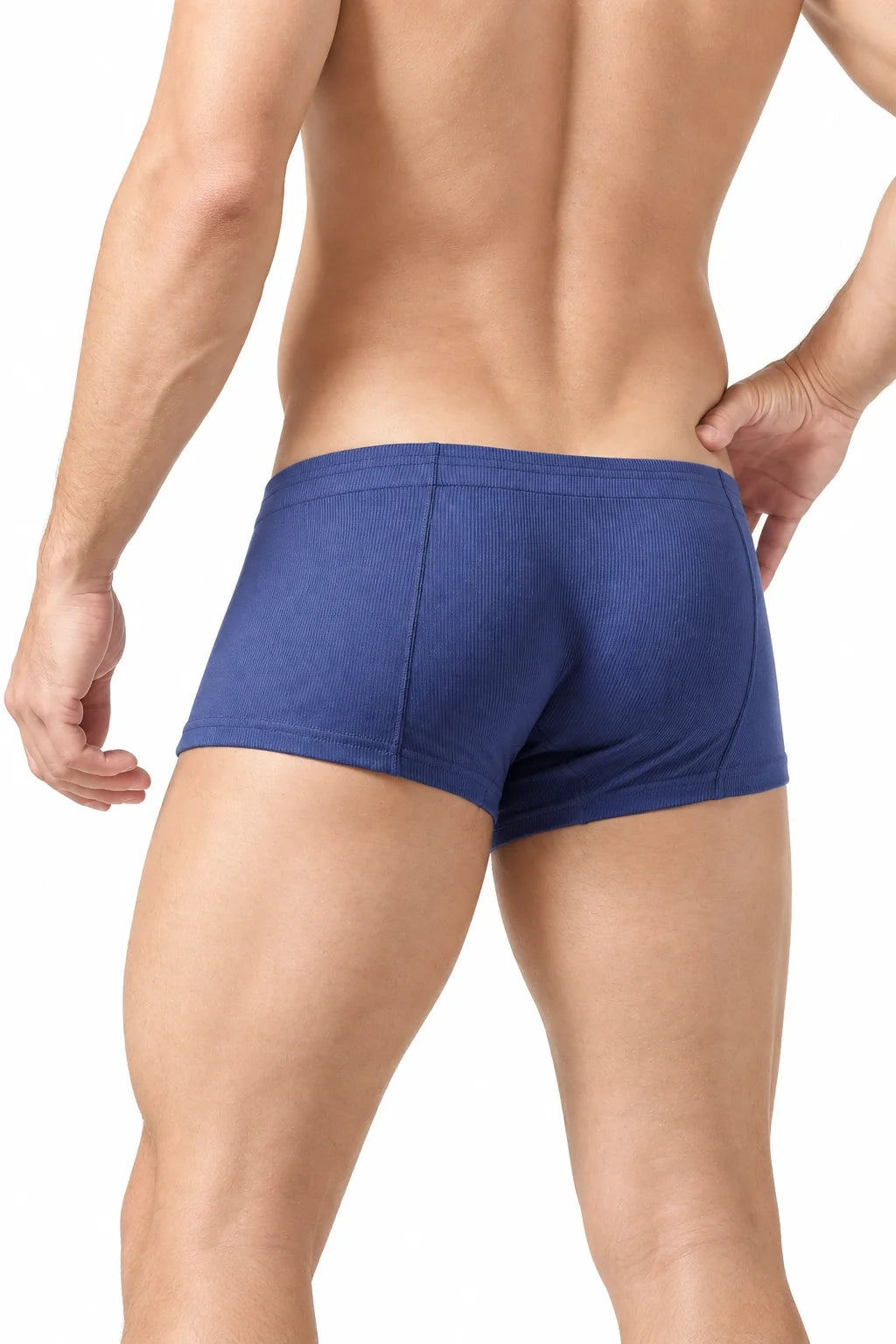 Men's Ribbed Boxer Briefs - Breathable  Solid Color Underwear
