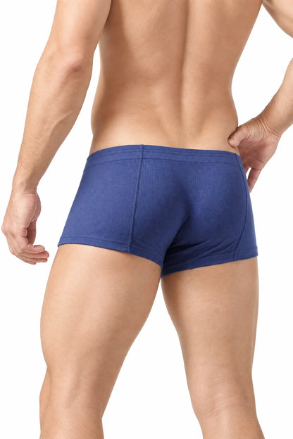 Men's Ribbed Boxer Briefs - Breathable  Solid Color Underwear